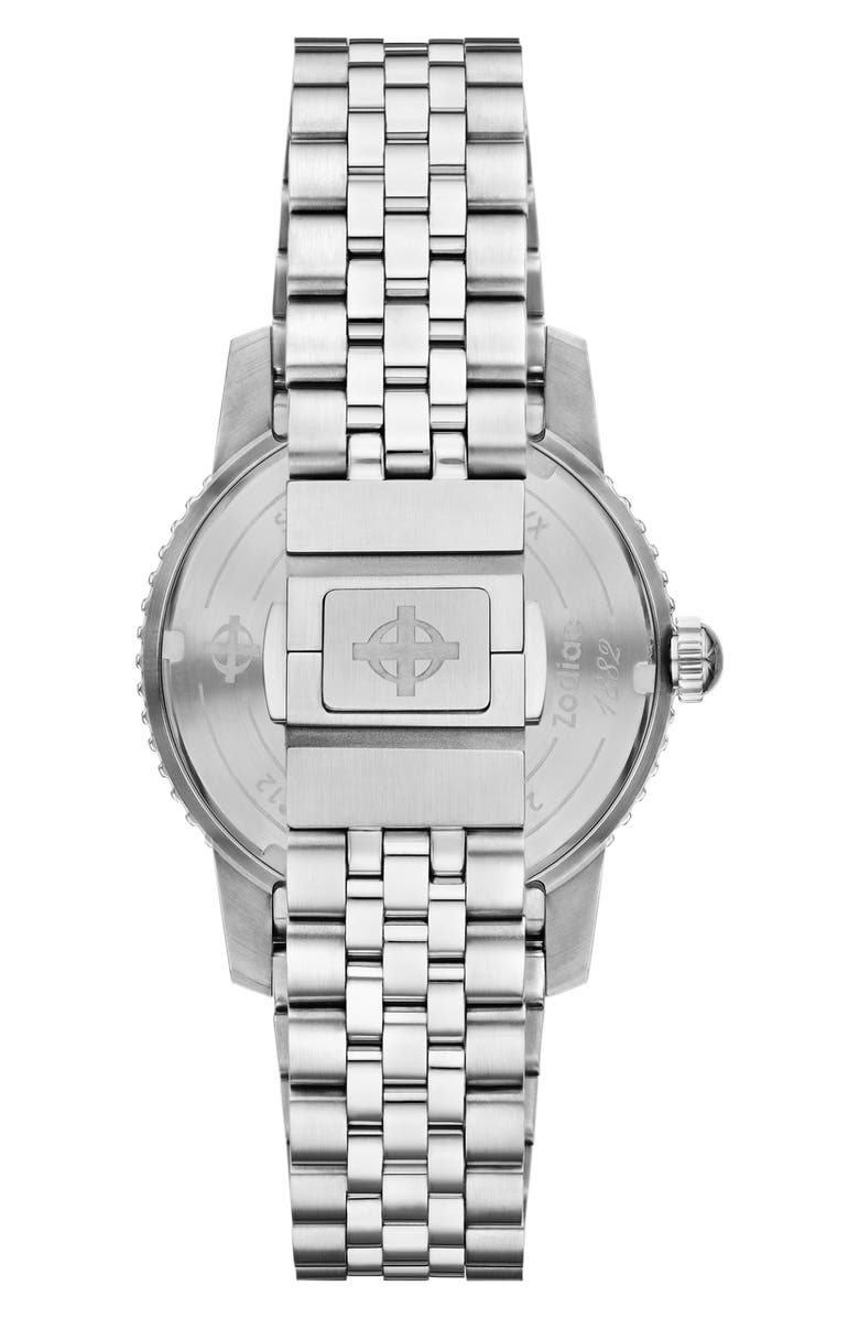 Zodiac Compression Diver Automatic Stainless Steel Watch, 40mm, Alternate, color, 