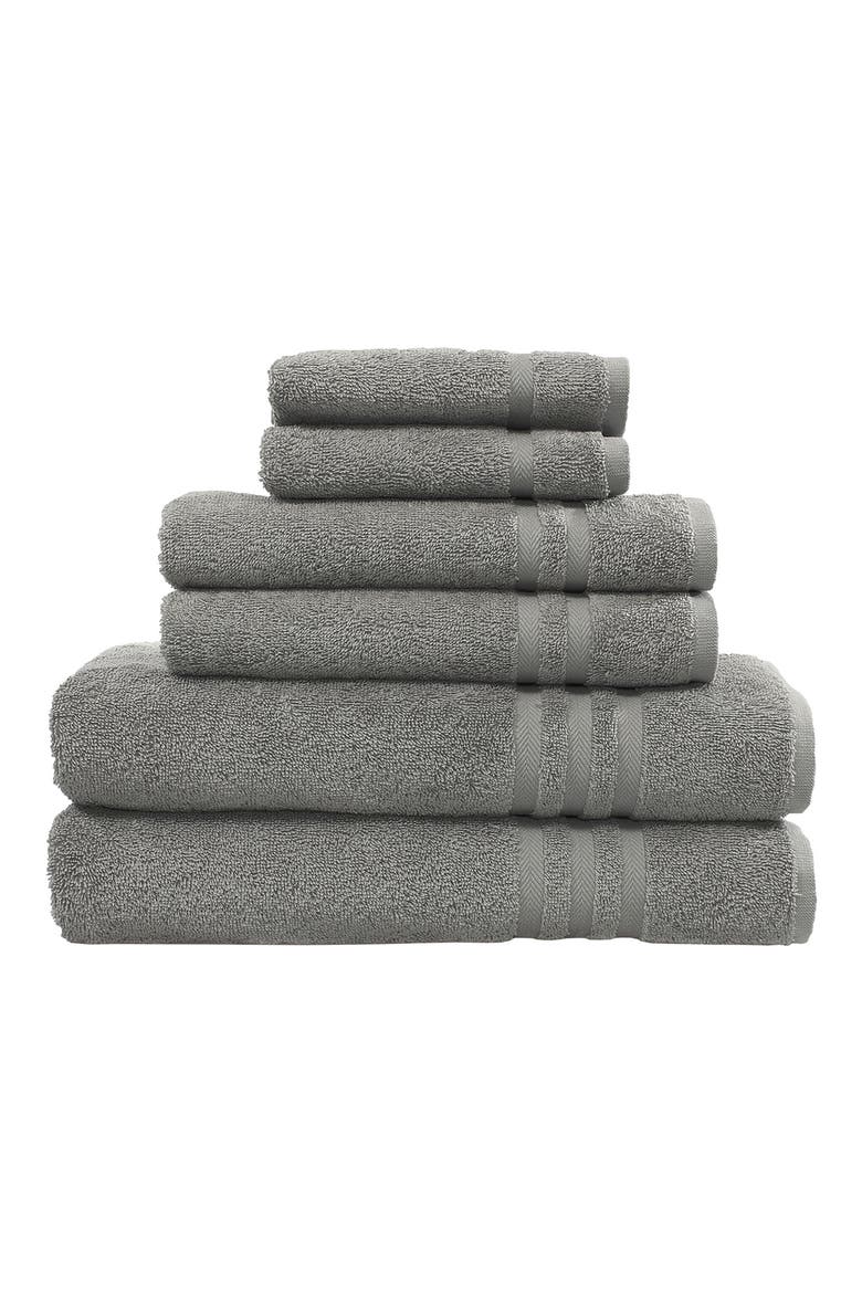 6-Piece Assorted Towel Set, Alternate, color, DARK GREY