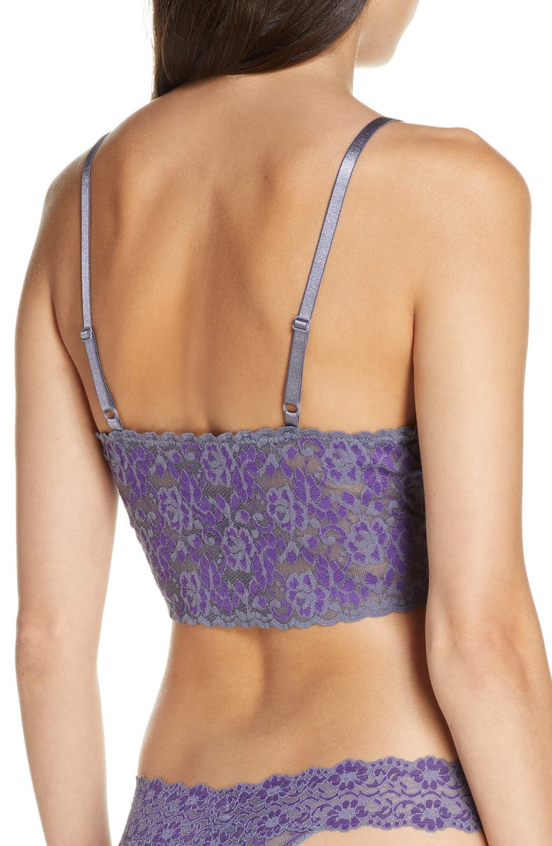 Hanky Panky Crossdye Retro Longline Bralette, Alternate, color, Folkstone Grey/ Purple Velvet