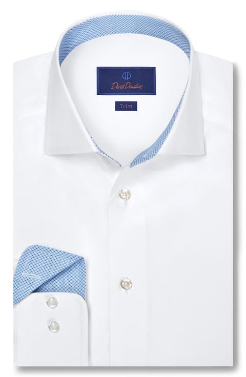 Trim Fit Cotton Twill Dress Shirt