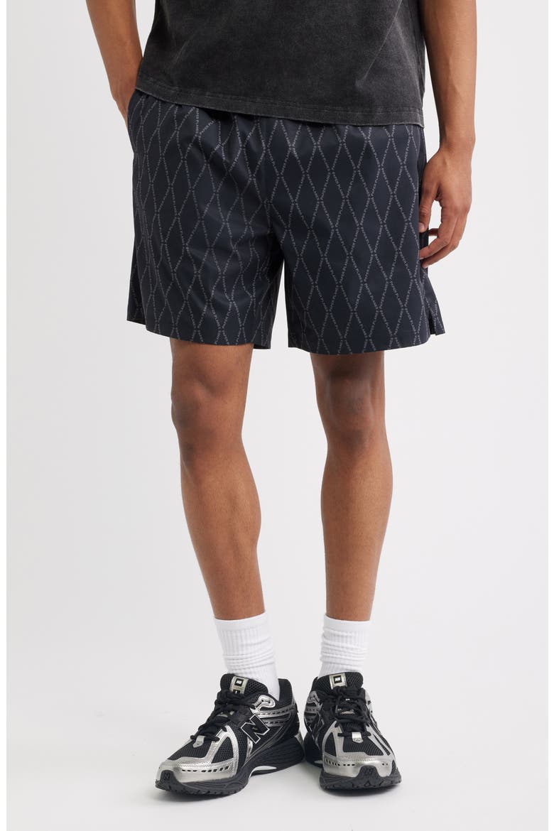 Planes Diamond Logo Shorts, Main, color, BLACK