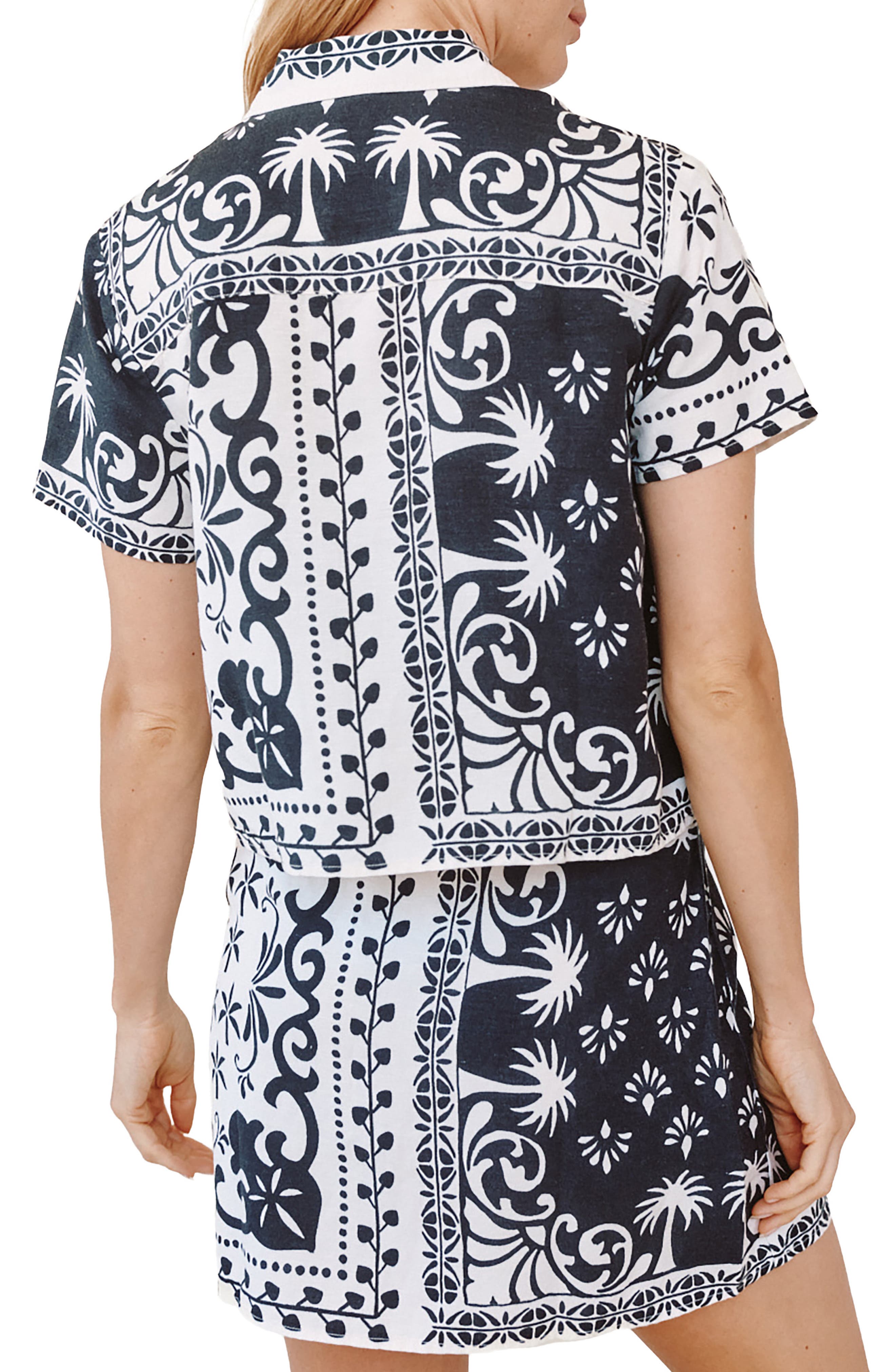 Bandana Print Button-Up Top - image 2
