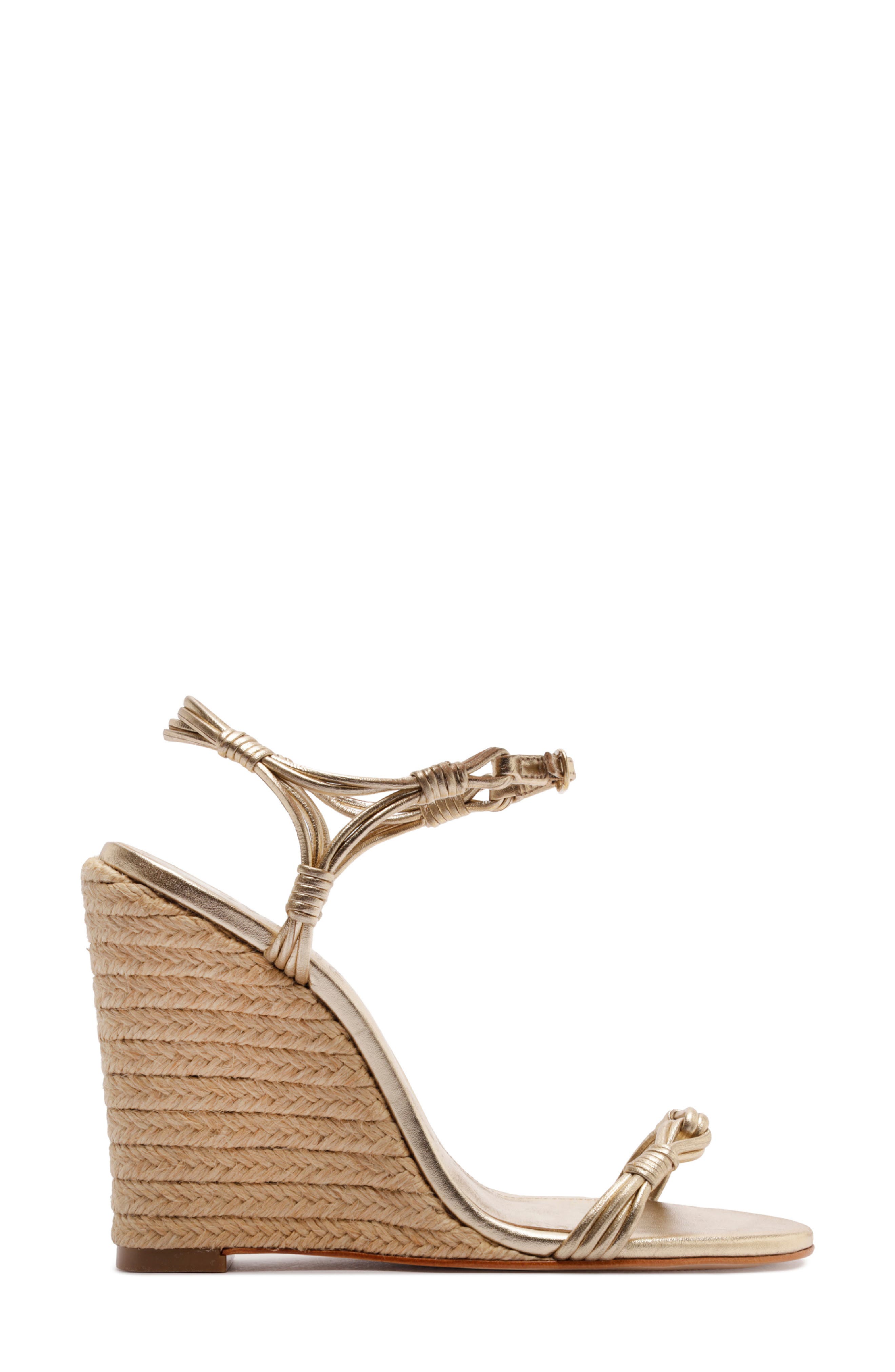 Schutz Nara Ankle Strap Wedge Sandal, Alternate, color, Platina