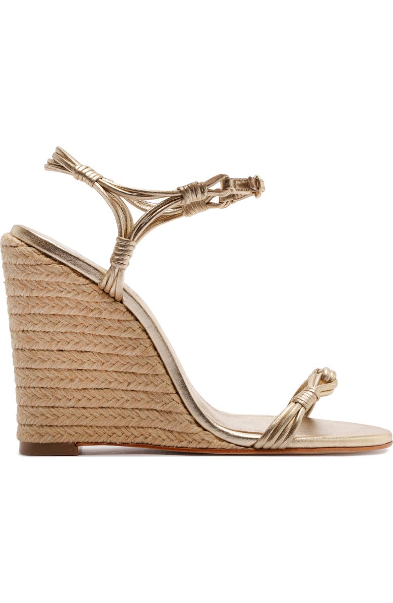 Schutz Nara Ankle Strap Wedge Sandal, Alternate, color, Platina