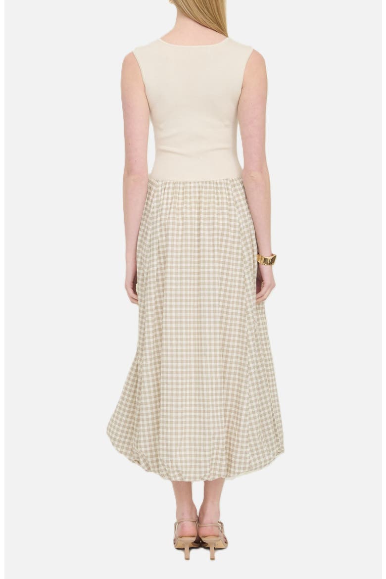 Sleeveless Mixed Media Midi Dress, Alternate, color, CREAM