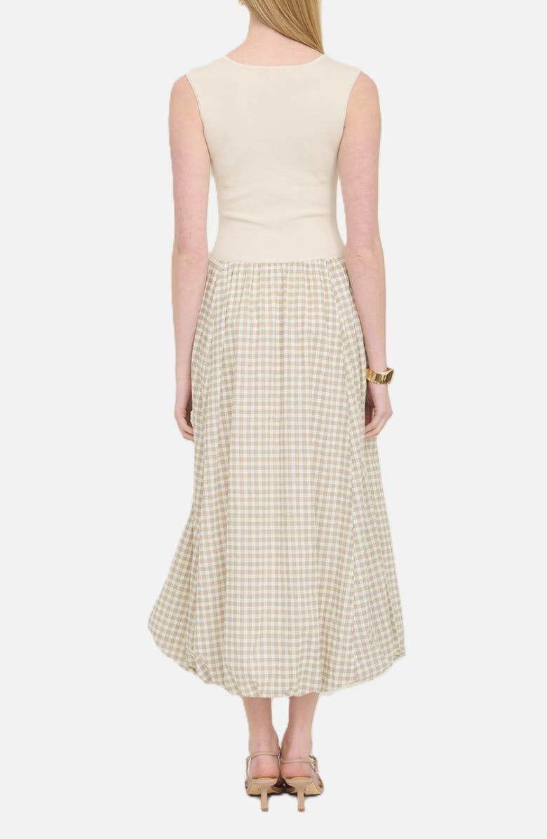 Blu Pepper Sleeveless Mixed Media Midi Dress, Alternate, color, Cream