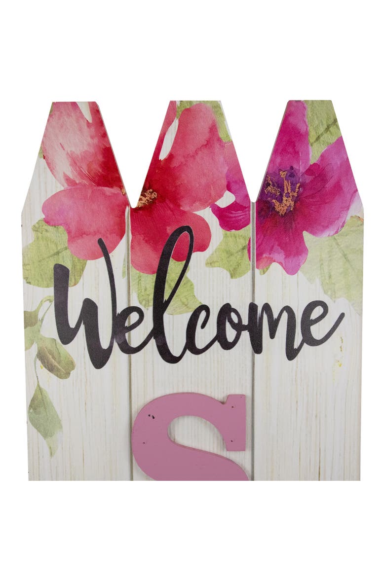 40" Welcome Spring Floral Outdoor Porch Board Sign Decoration, Alternate, color, Pink
