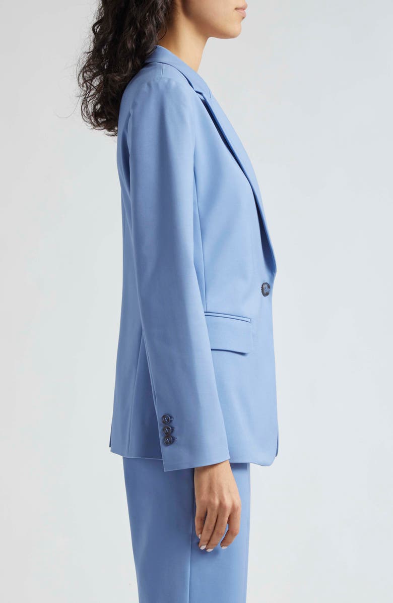 Emporio Armani Cotton Couture One-Button Blazer, Alternate, color, Solid Light Blue