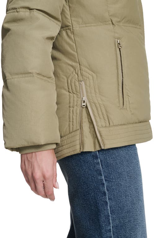 Cole Haan Signature Stand Collar Nylon Twill Insulated Jacket In Green