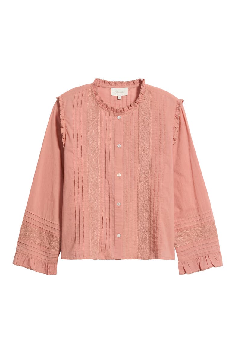 Antoinette Embroidered Organic Cotton Top, Alternate, color, ROSE TAN