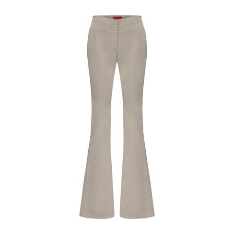 Linen Blend Shiny Woven Pant