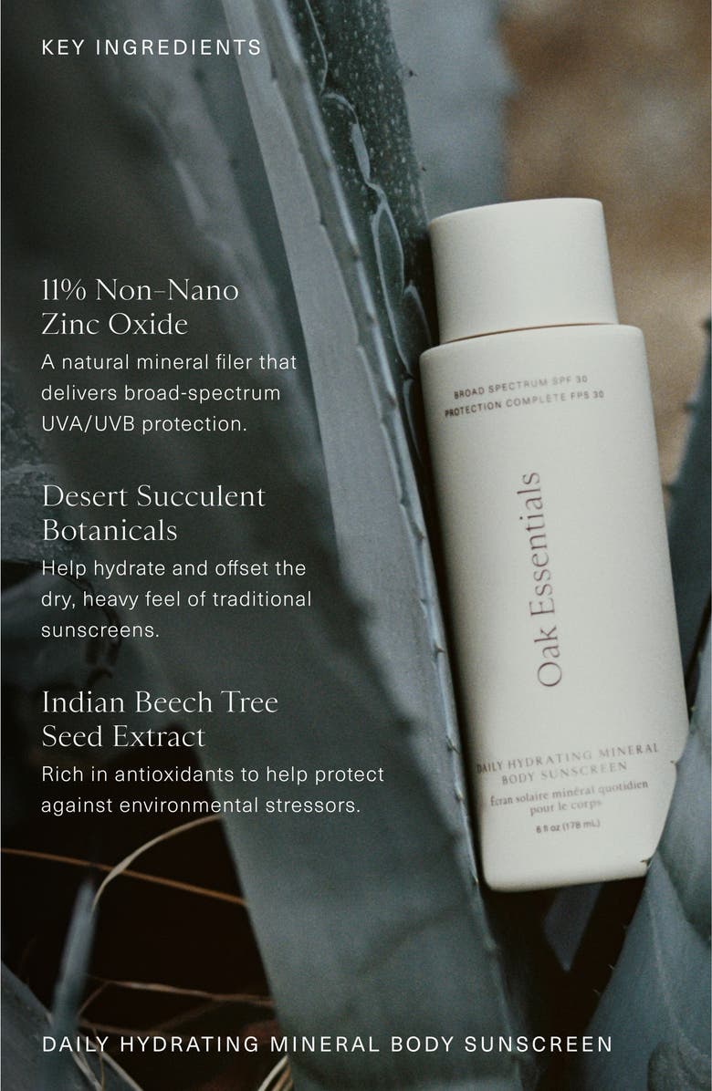 Oak Essentials Daily Hydrating Mineral Body Sunscreen Broad Spectrum SPF 30, Alternate, color, 