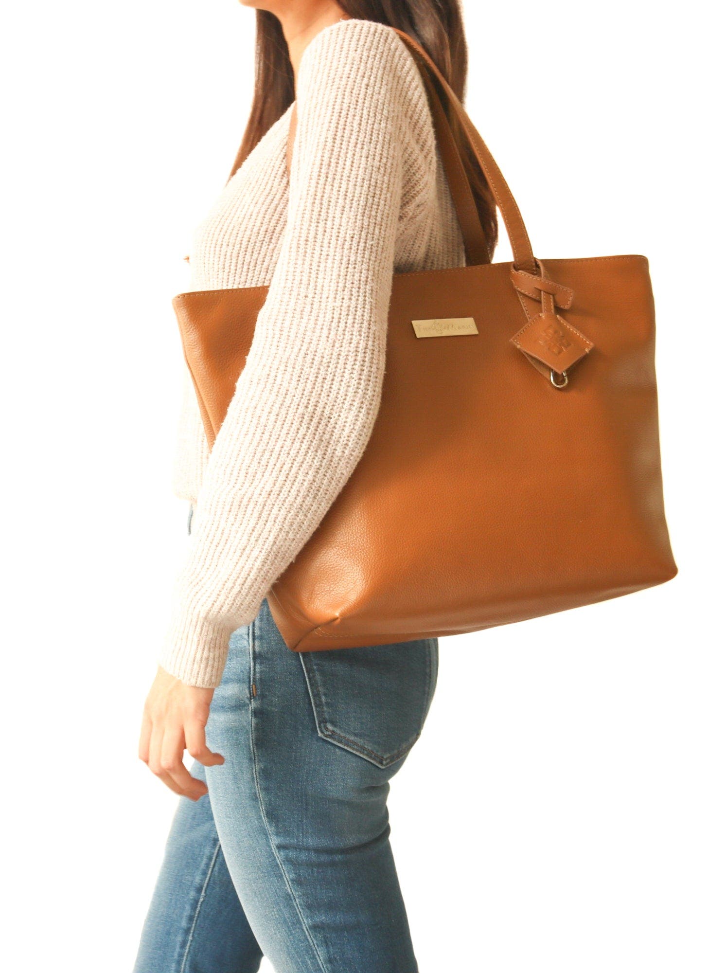 Martina Leather Tote, Alternate, color, Tan