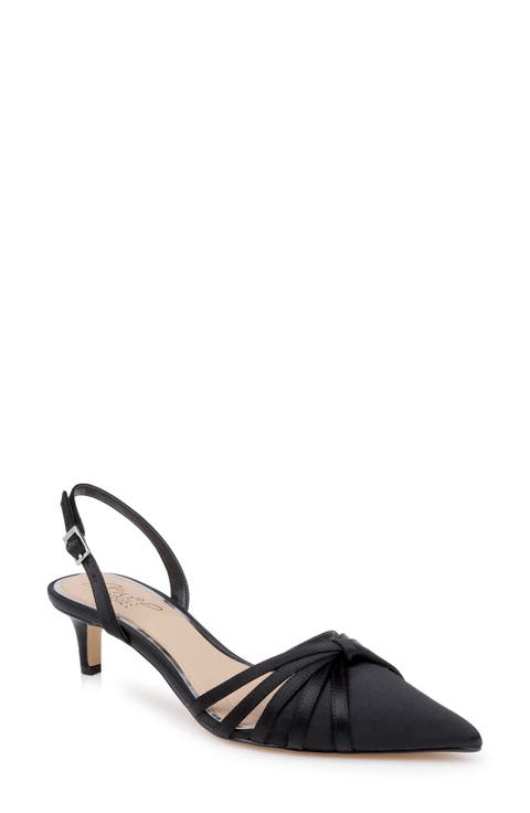 Patricia Slingback Pointed Toe Kitten Heel Pump (Women)