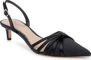 Jewel Badgley Mischka Patricia Slingback Pointed Toe Kitten Heel Pump