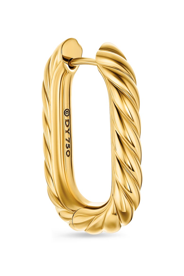 DY Madison® Cable Hoop Earrings in 18K Yellow Gold, 24.3mm, Alternate, color, GOLD