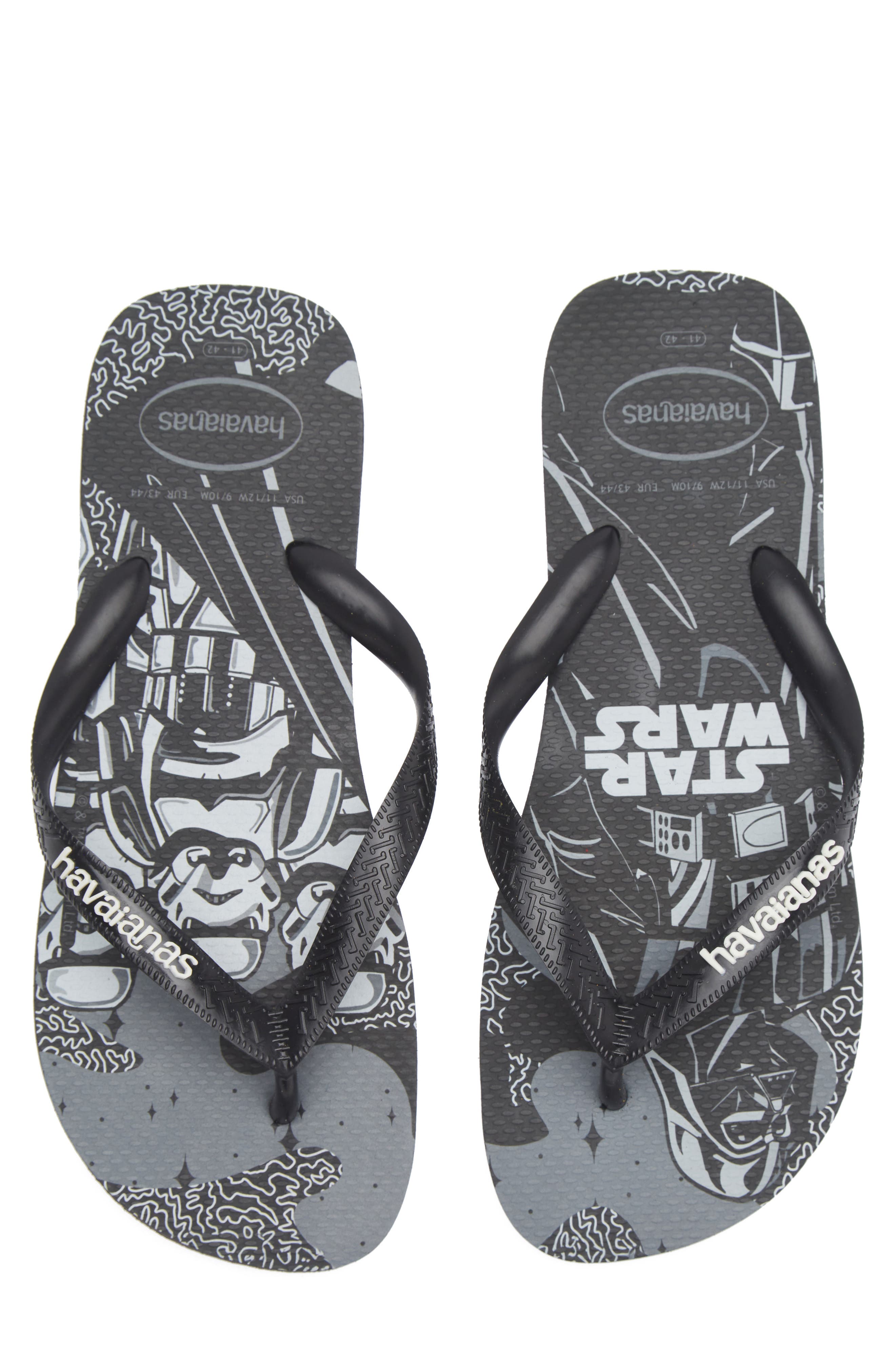 Star Wars Flip Flop, Alternate, color, BLACK/ BLACK/ WHITE
