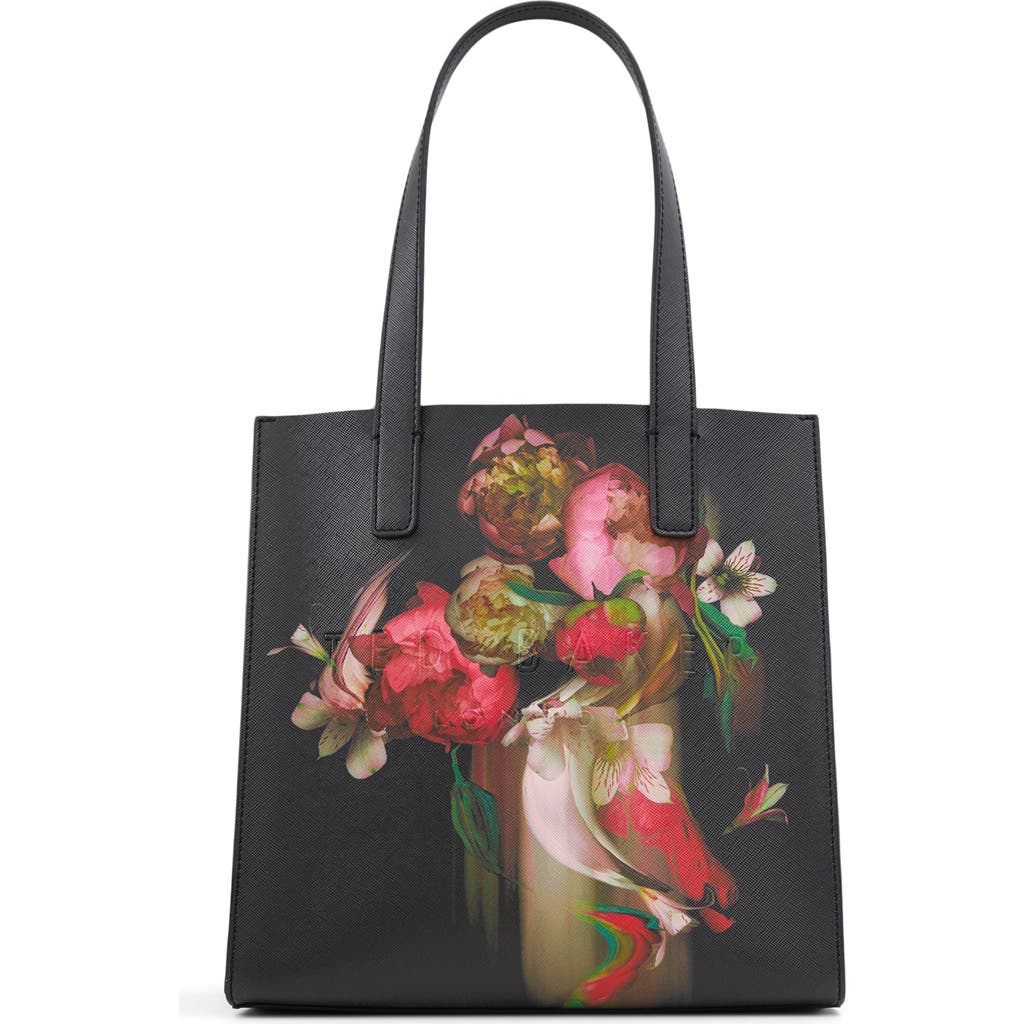 Ted Baker London Seacon Faux Leather Tote In Black Multi