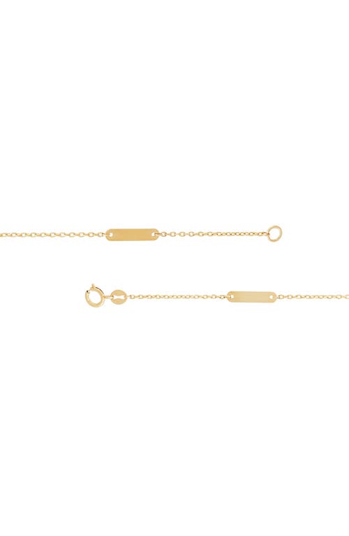 Frankie & Zoe 14k Yellow Gold Flat Bar Station Chain Bracelet In Gold