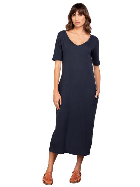 Linen Blend Midi Dress