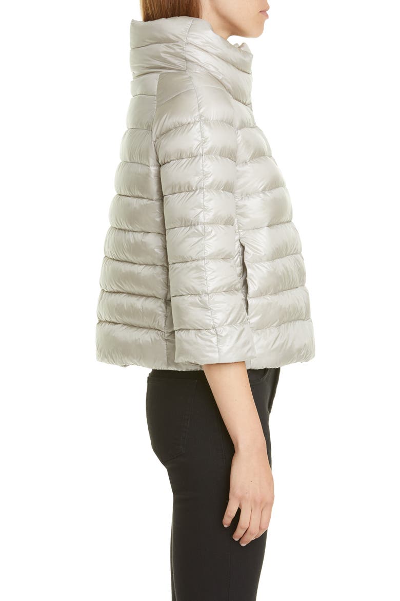Sofia Down Crop Puffer Jacket, Alternate, color, SILVER