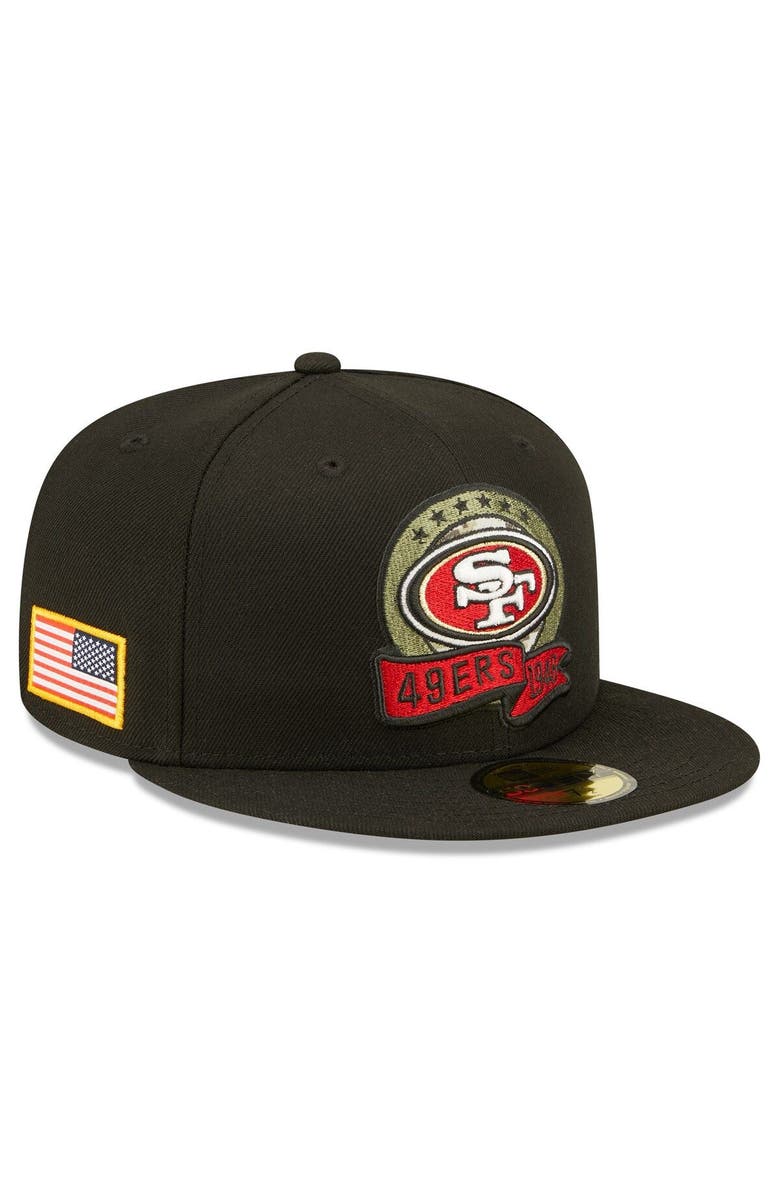 New Era Men's New Era Black San Francisco 49ers 2022 Salute To Service 59FIFTY Fitted Hat, Main, color, 
