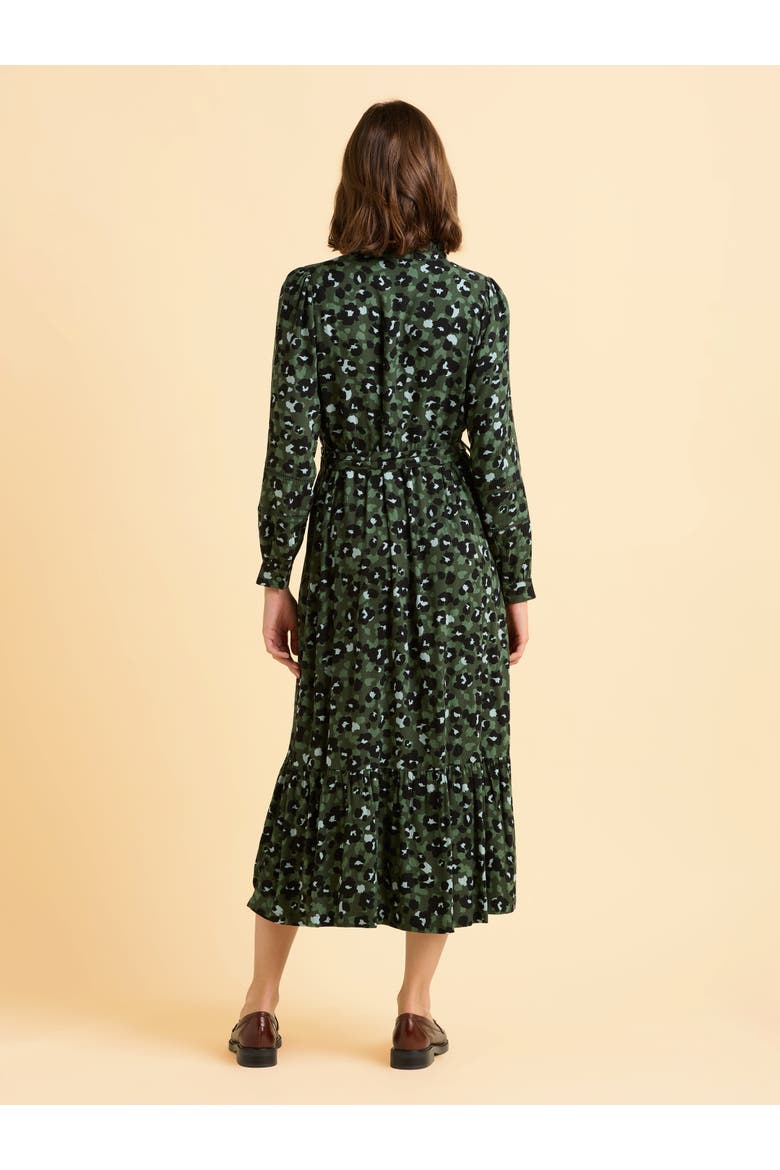 Luna Long Sleeve Button Midi Dress, Alternate, color, Green