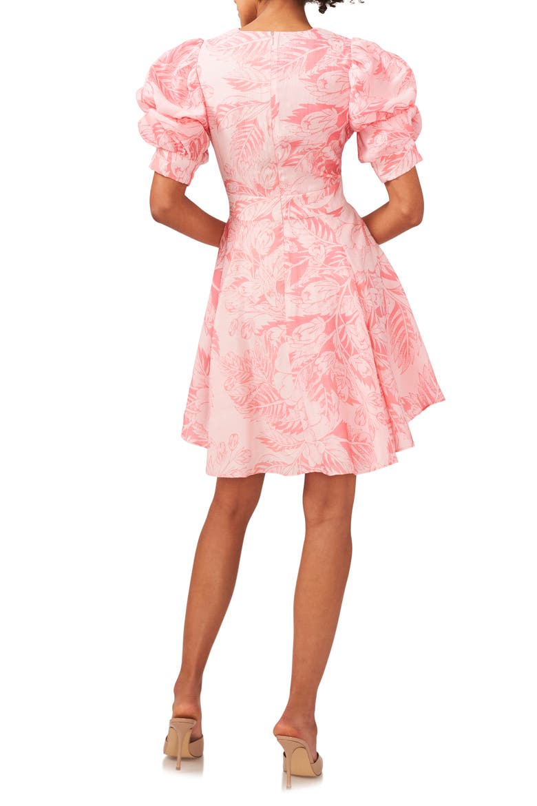 Floral Tiered Bubble Sleeve Minidress, Alternate, color, ROSE GAUZE