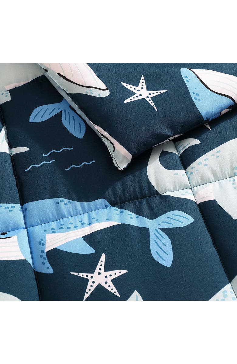 Nautica Finnigan Whales Microfiber Comforter Set, Alternate, color, Navy Seas