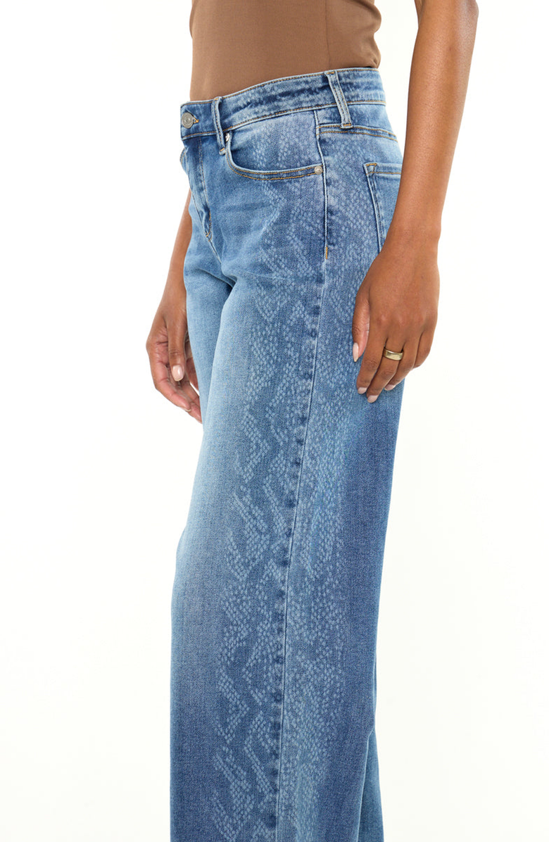 KanCan Angelique Mid Rise Wide Flare Jeans, Alternate, color, Medium Wash