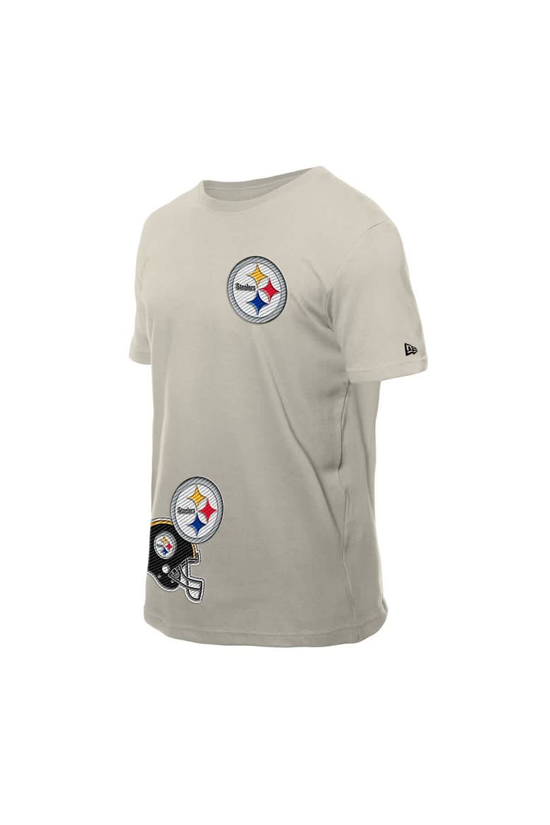 Men's New Era Light Beige Pittsburgh Steelers Multi Patch T-Shirt, Alternate, color, Light Beige