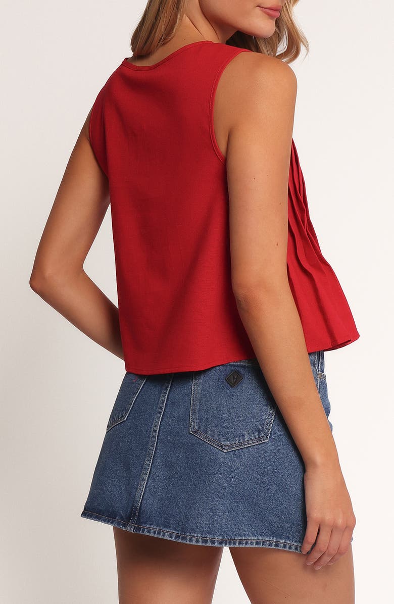 Delia Tie Front Pleat Tank