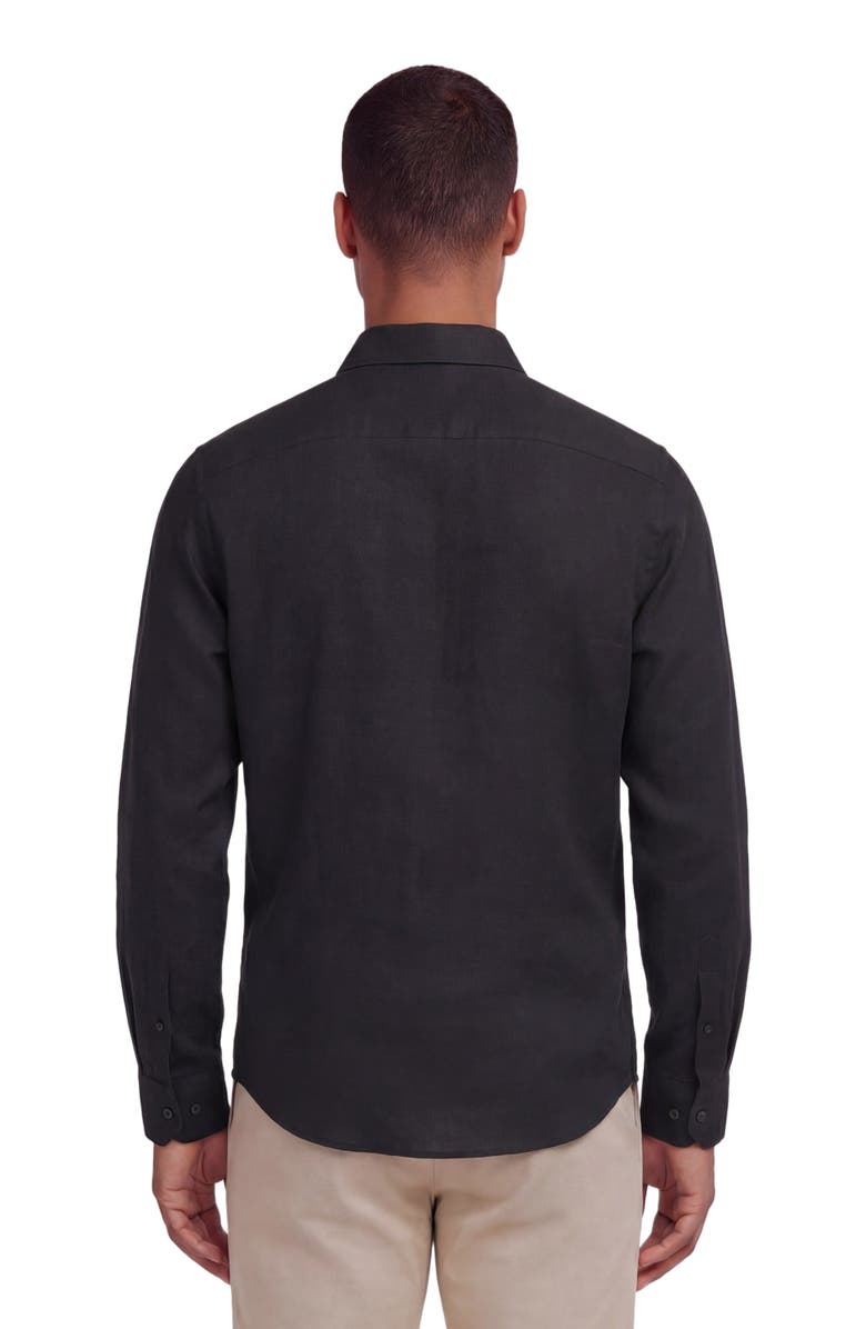 Lords of Harlech Linen Long Sleeve Shirt, Alternate, color, Black
