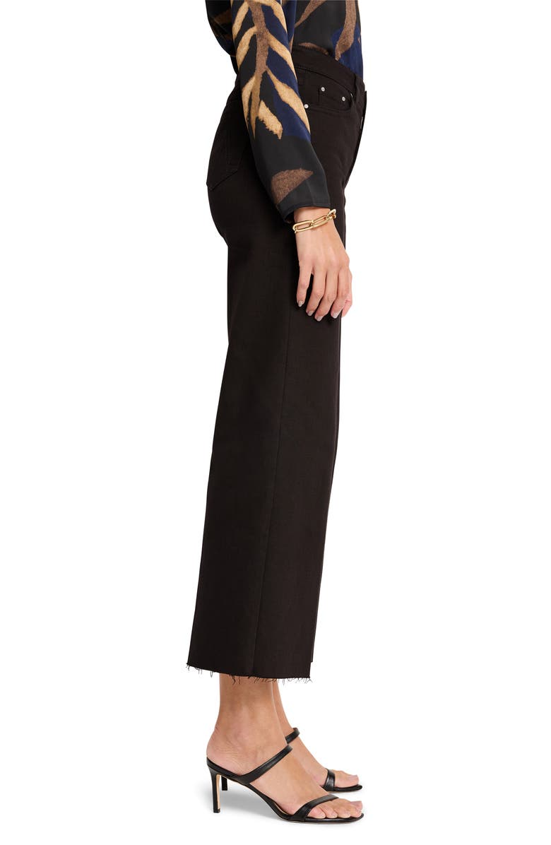 NIC+ZOE Raw Hem Ankle Wide Leg Jeans, Alternate, color, Black Onyx