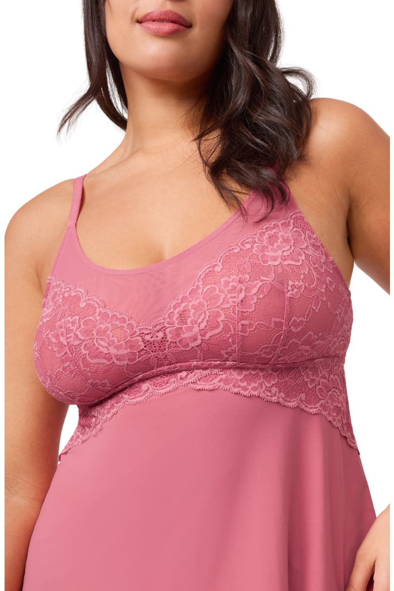 Bust Support Cami & Shorts Set, Alternate, color, LIPSTICK