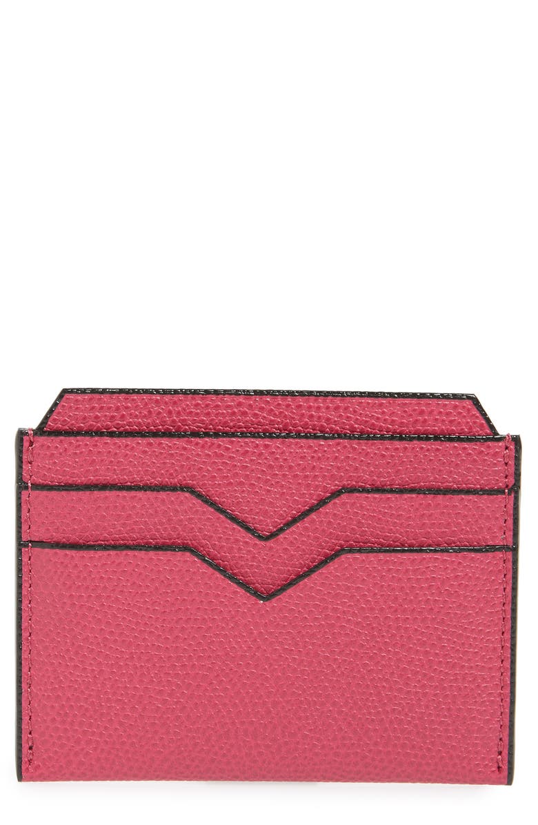 Valextra Leather Card Case, Main, color, 