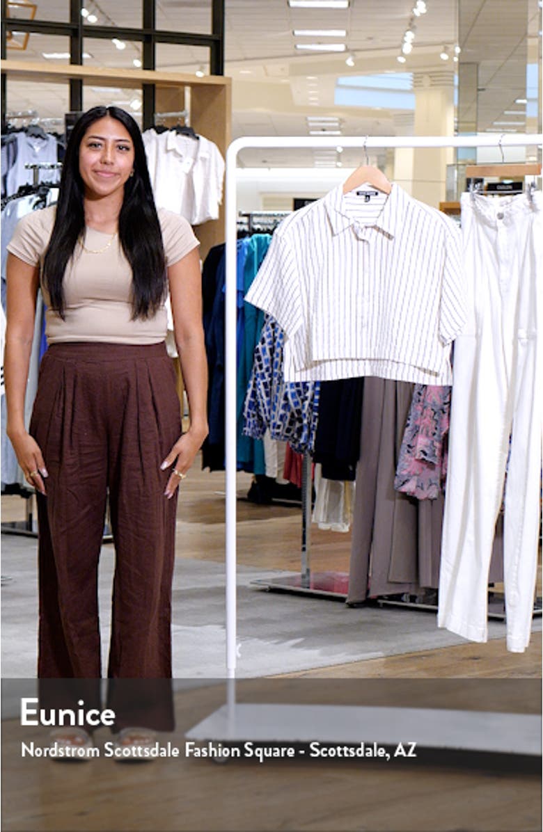 Cali Stripe Crop Button-Up Shirt, sales video thumbnail