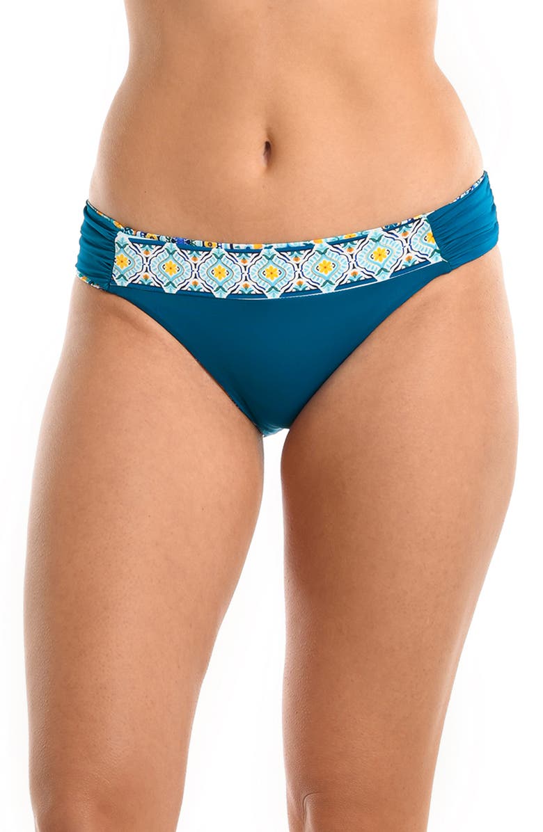La Blanca Scarf Reversible Tab Bikini Bottoms, Alternate, color, Ice Blue