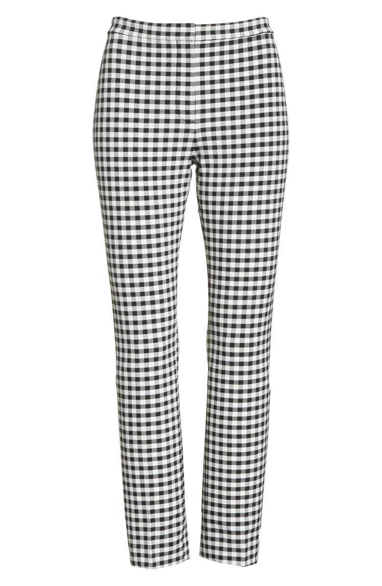 Theory Gingham Classic Skinny Pants, Alternate, color,