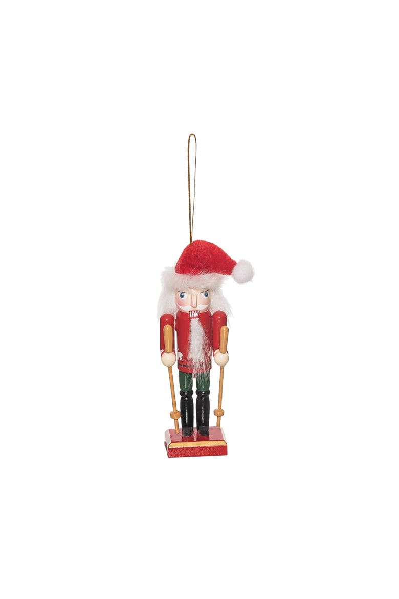 Nutcracker W/Skis Ornament, Main, color, Red