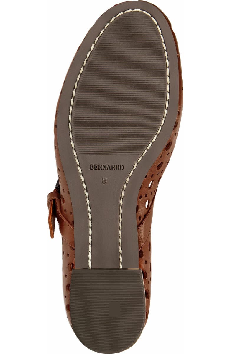 Bernardo Footwear Borden Perf Mary Jane Flat, Alternate, color, Mahogany