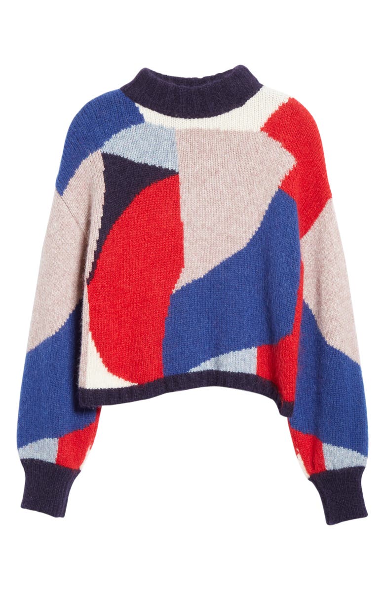 Eleven Six Caroline Colorblock Alpaca & Merino Wool Blend Sweater, Alternate, color, 