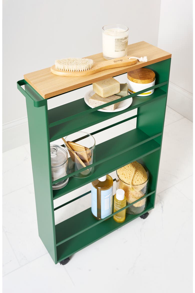 Steel Rolling Storage Cart, Alternate, color, FOREST GREEN