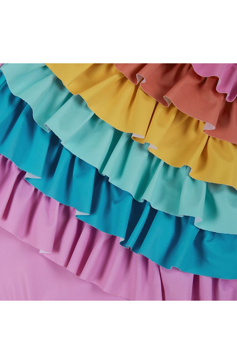 Andy & Evan Rainbow Ruffle One-Piece Swimsuit, Alternate, color,