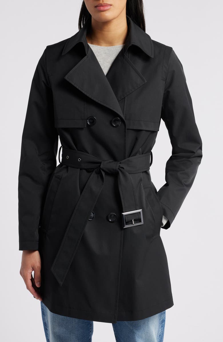 Sam Edelman Double Breasted Trench Coat with Removable Hooded Bib, Alternate, color,