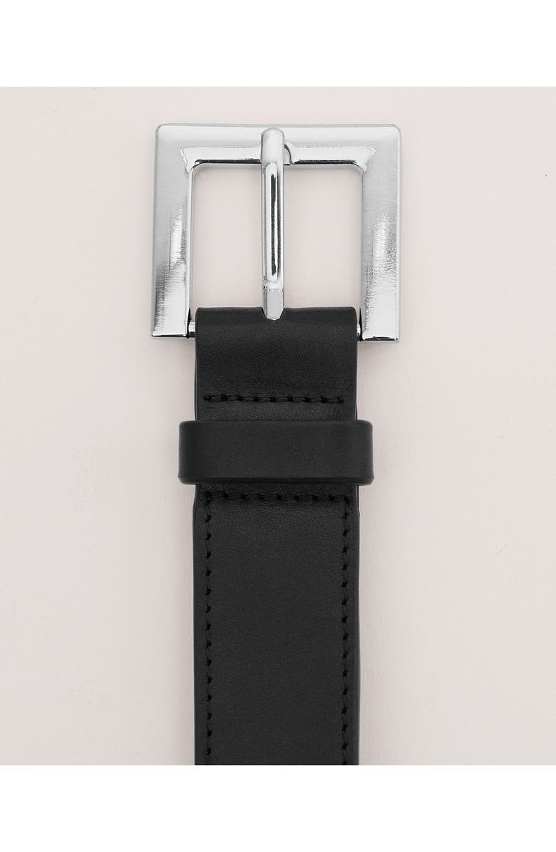 MANGO Leather Belt with Detachable Pouch, Alternate, color, Black