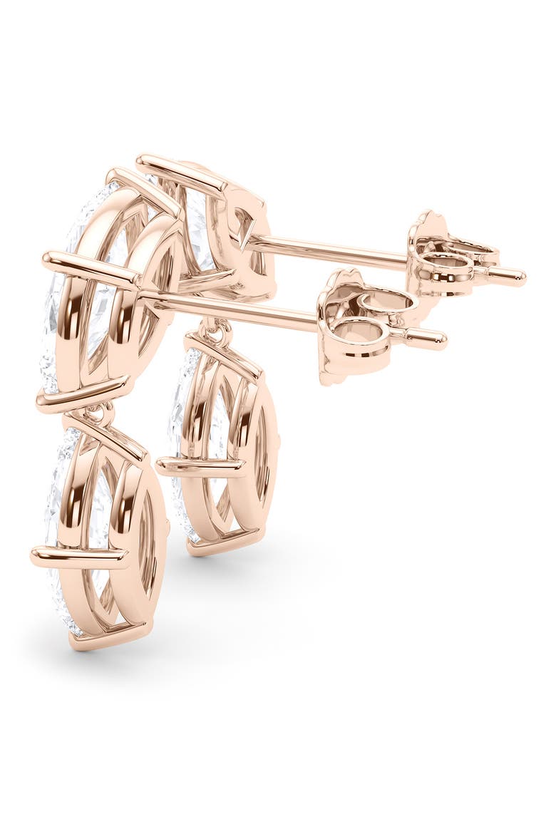 Lab Grown Diamond Twin Marquise Cut Drop Earrings, Alternate, color, 18K ROSE GOLD