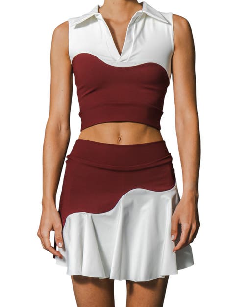 Port De Bras Gio Wave Top In Burgundy-chantilly