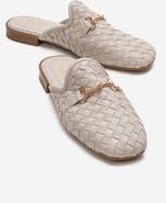 Forever & Always Shoes Senia Leather Woven Mule