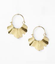 Matr Boomie Sayuri Ginkgo Leaf Hoop Earring